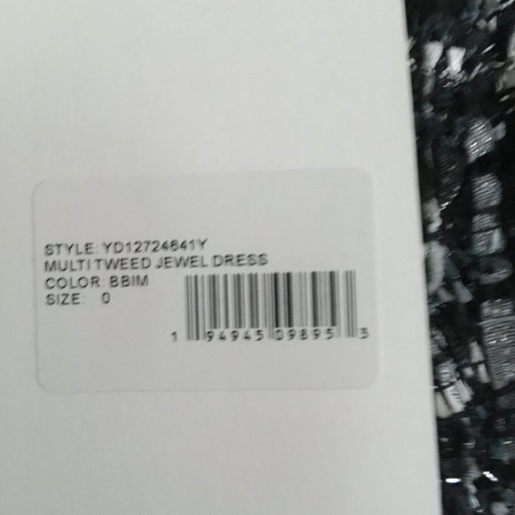 LIKELY Tweed Jewel Dress in Black and Blue Indigo Size 0 New w/ Tags - Picture 9 of 9